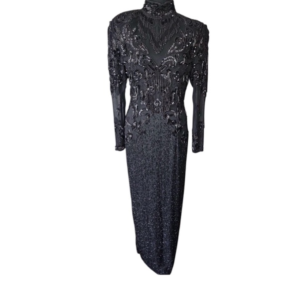 DORE Dresses & Skirts - Elegant Black Beaded Evening Gown